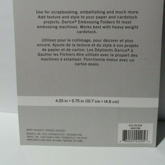 Darice Embossing Folder Happy Thoughts Scrapbook Paper Crafts Card Making - Picture 4 of 5